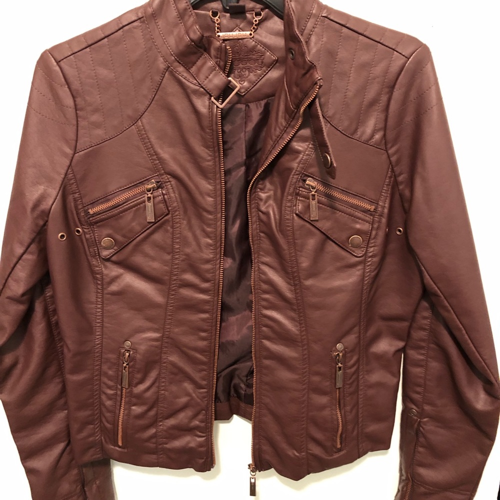 Brown leather jacket